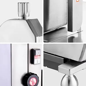 Botón de parada de emergencia y patas antideslizantes